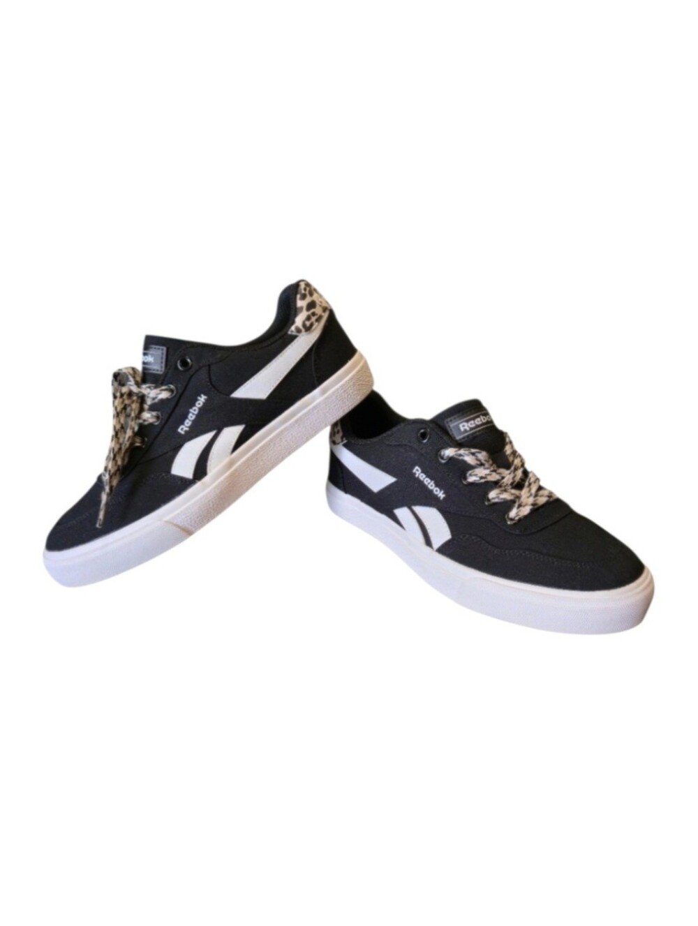 Reebok Court Advance Leopard Sneakers in Black and White, Size. 8 Woman's NEW!